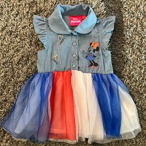 Disney Baby Girl Americana Tulle Dress  Minnie Mouse- 12 months